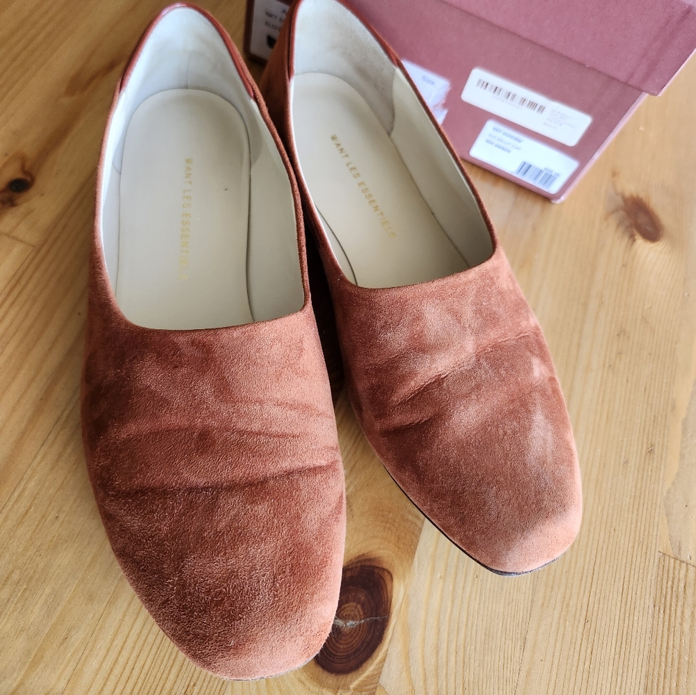 Want Les Essentiels Ballet Flat, Rust Orange, Sz. 36, Made In Italy